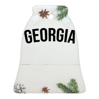 Georgia State Ceramic Bell Ornament