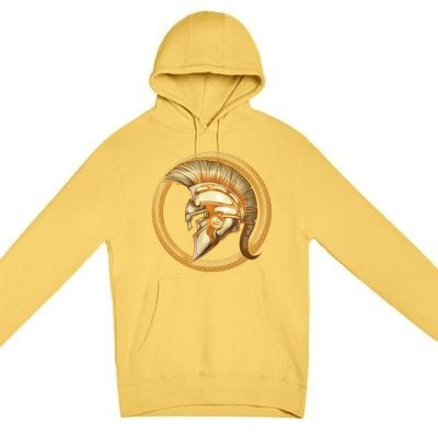 Golden Spartan Gladiator Warrior Helmet Premium Pullover Hoodie