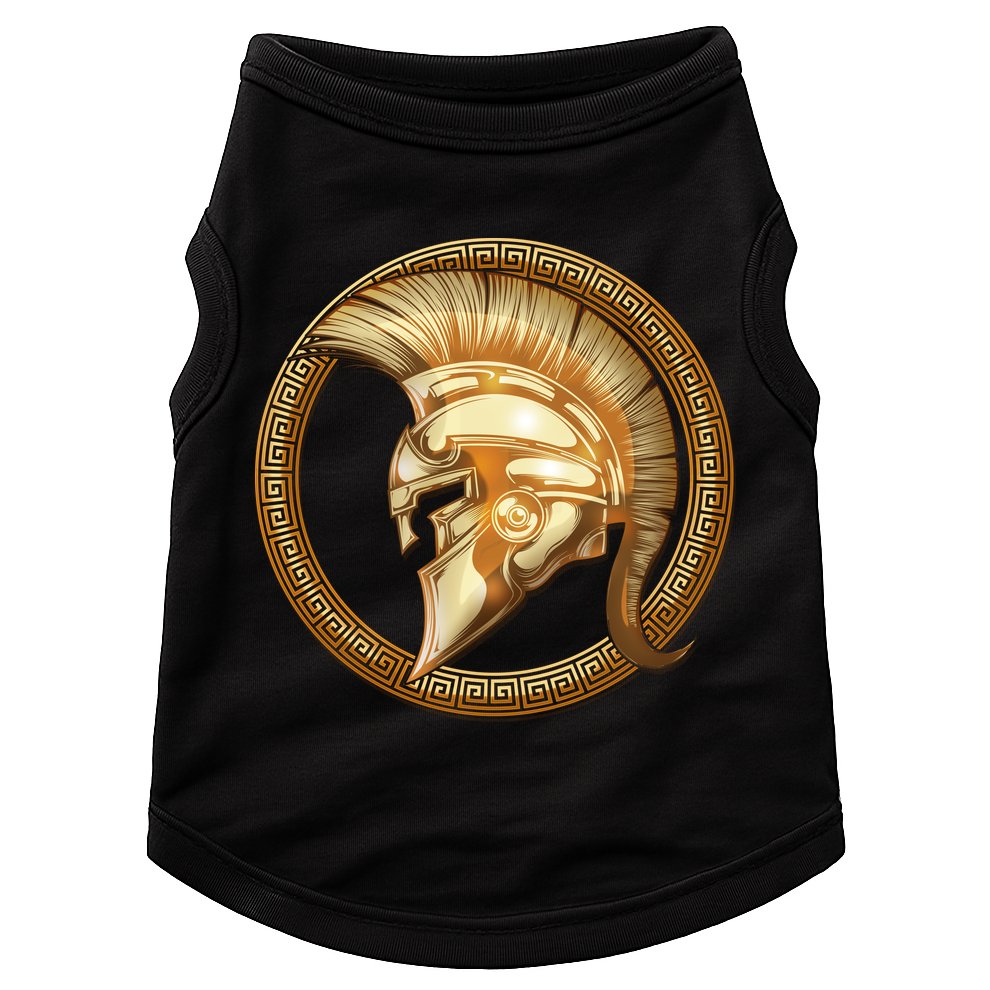Golden Spartan Gladiator Warrior Helmet Doggie Tank