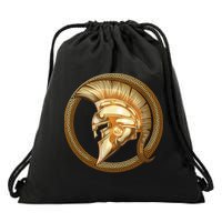 Golden Spartan Gladiator Warrior Helmet Drawstring Bag
