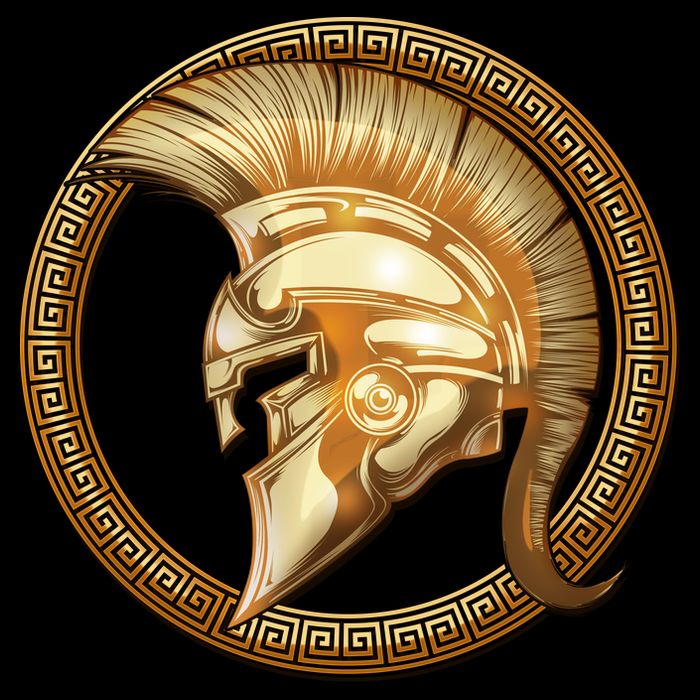 Golden Spartan Gladiator Warrior Helmet Drawstring Bag
