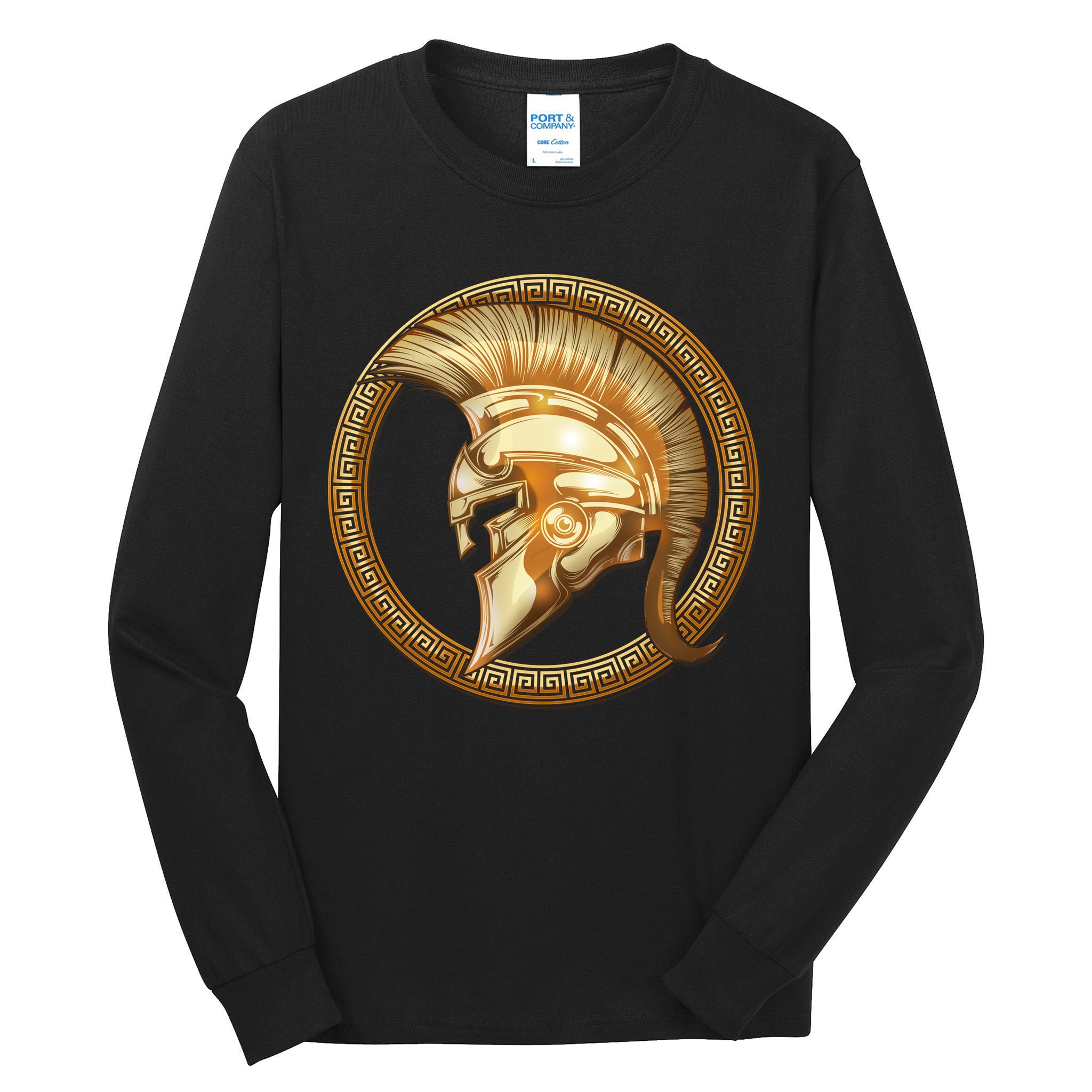 Golden Spartan Gladiator Warrior Helmet Tall Long Sleeve T-Shirt