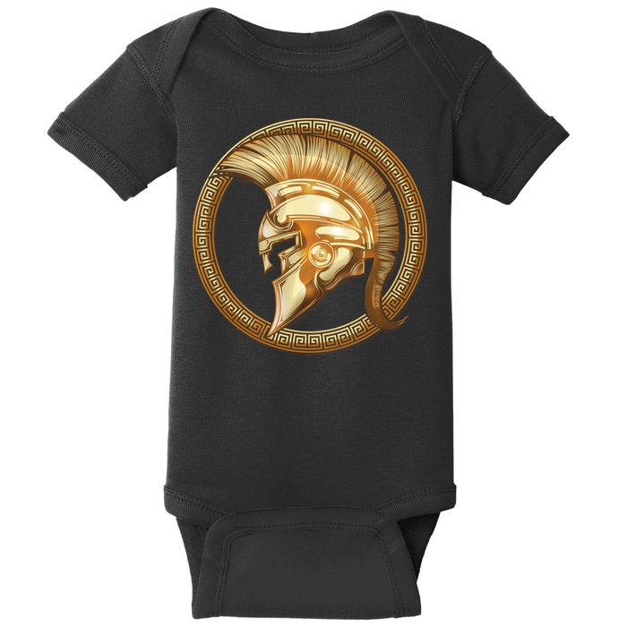 Golden Spartan Gladiator Warrior Helmet Baby Bodysuit