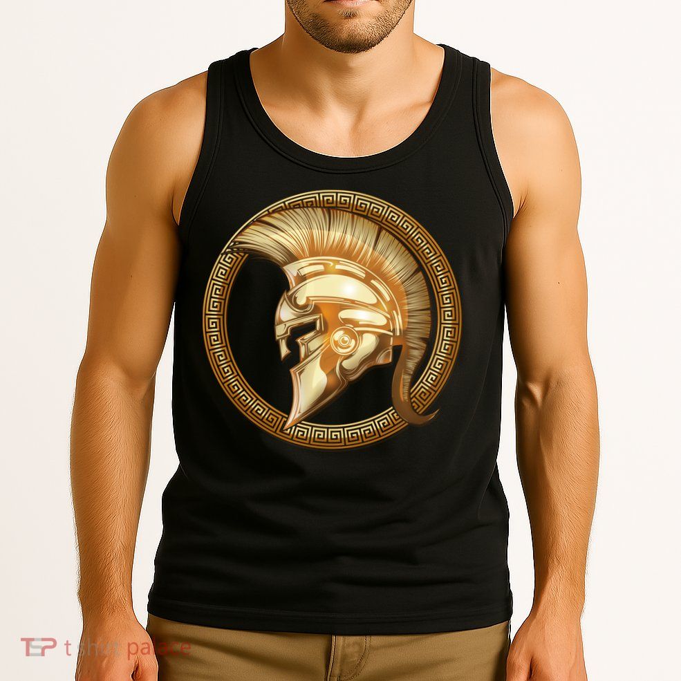 Golden Spartan Gladiator Warrior Helmet Tank Top