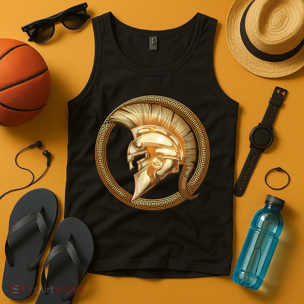 Golden Spartan Gladiator Warrior Helmet Tank Top