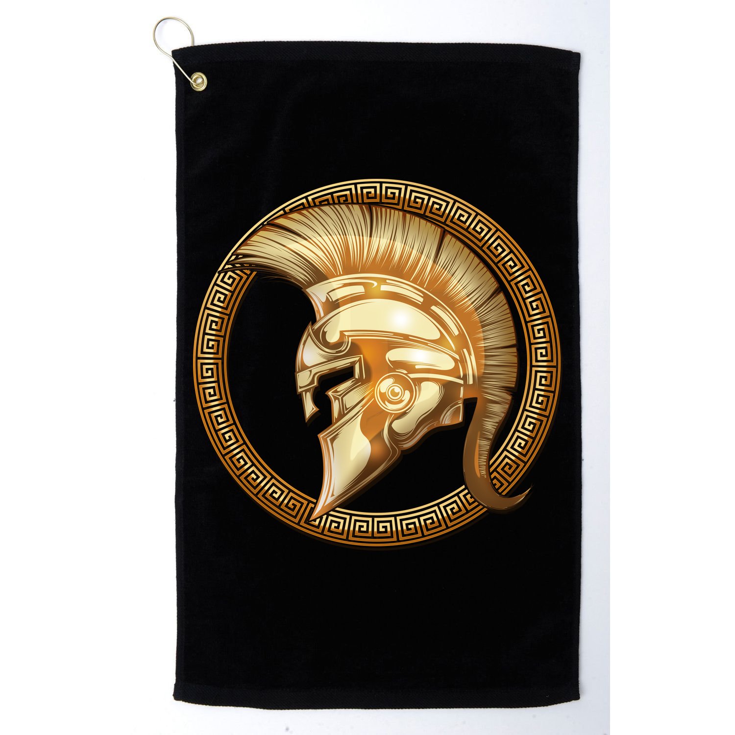 Golden Spartan Gladiator Warrior Helmet Golf Towel