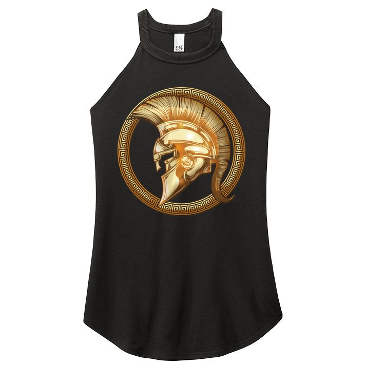 Golden Spartan Gladiator Warrior Helmet Women's Perfect Tri Rocker Tank
