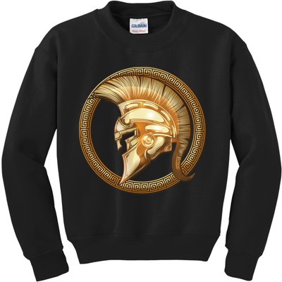 Golden Spartan Gladiator Warrior Helmet Kids Sweatshirt