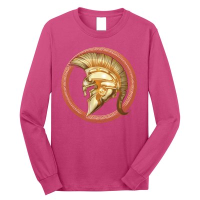 Golden Spartan Gladiator Warrior Helmet Long Sleeve Shirt