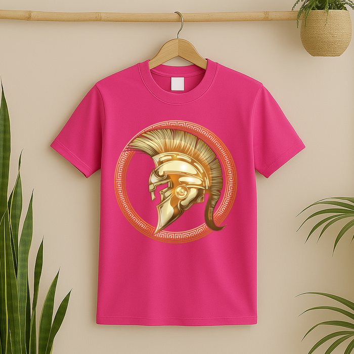Golden Spartan Gladiator Warrior Helmet T-Shirt