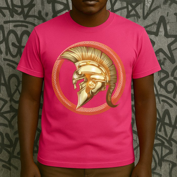 Golden Spartan Gladiator Warrior Helmet T-Shirt