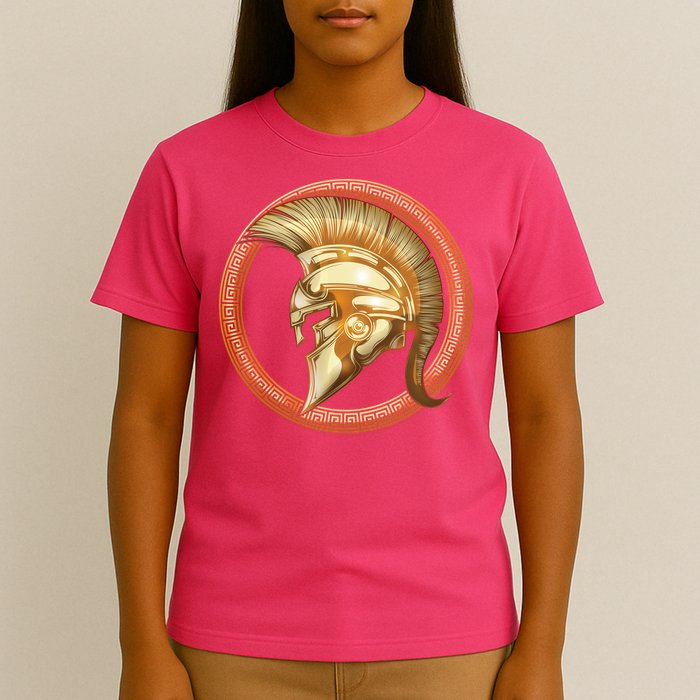 Golden Spartan Gladiator Warrior Helmet T-Shirt