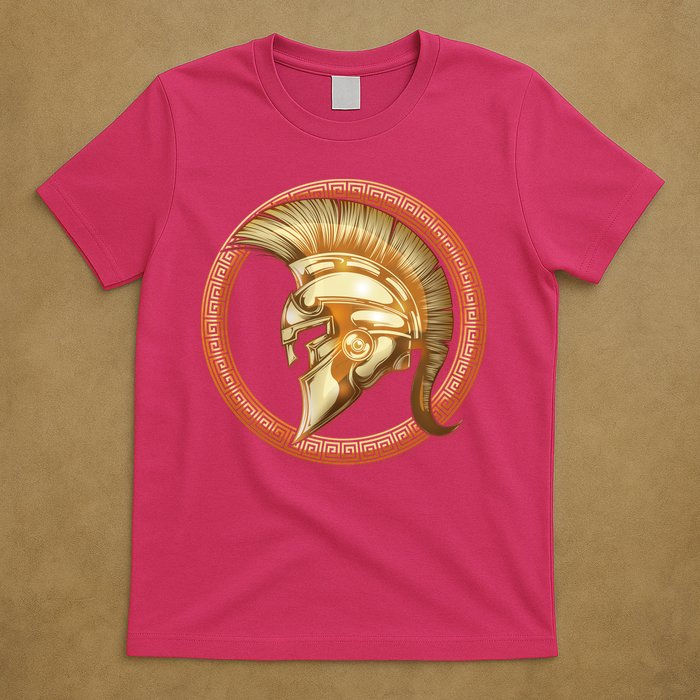 Golden Spartan Gladiator Warrior Helmet T-Shirt