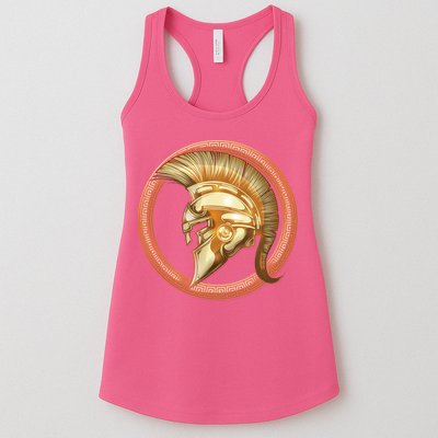 Golden Spartan Gladiator Warrior Helmet Womens Tank Top