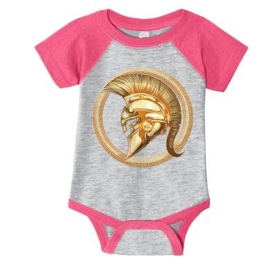 Golden Spartan Gladiator Warrior Helmet Infant Baby Jersey Bodysuit