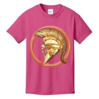 Golden Spartan Gladiator Warrior Helmet Kids T-Shirt