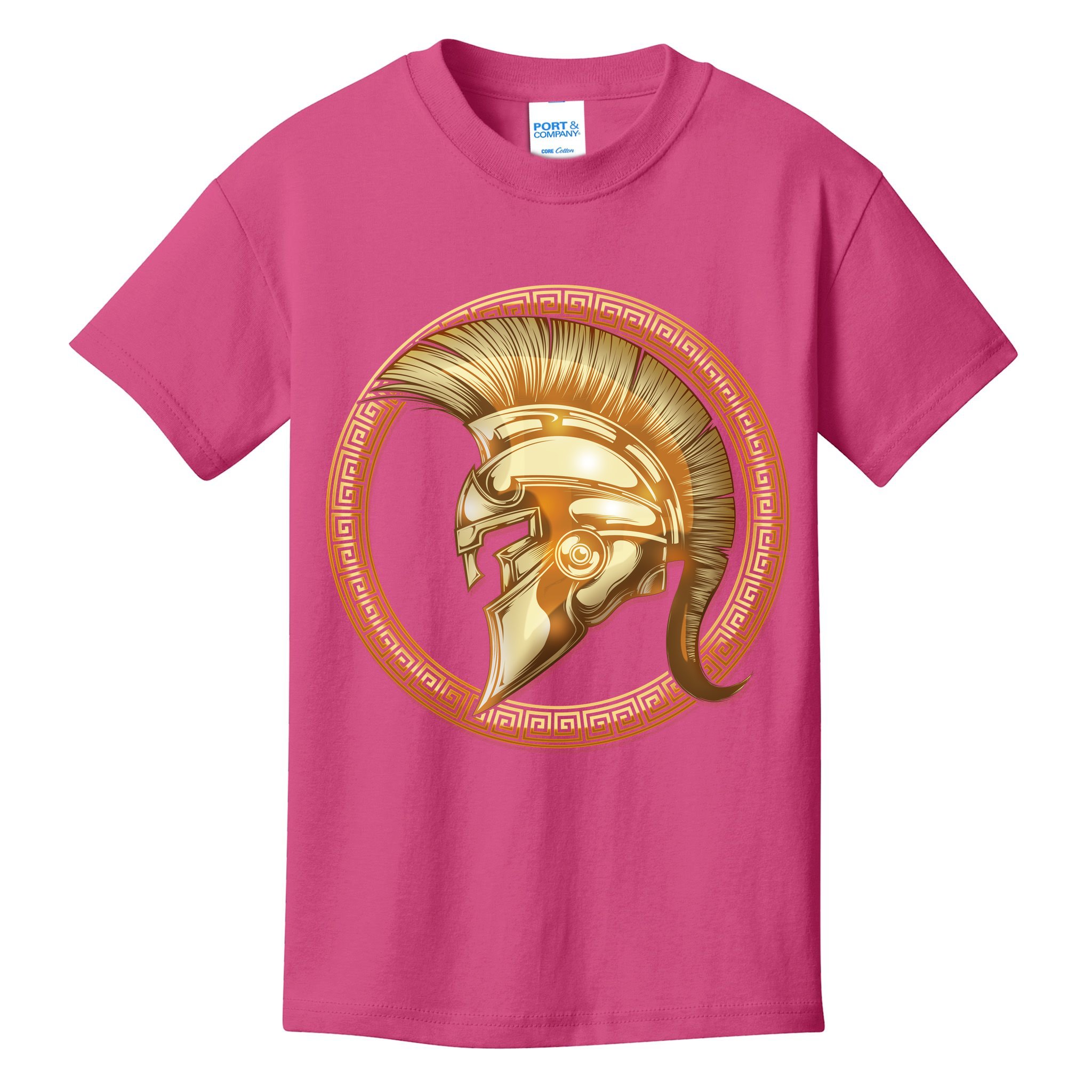 Golden Spartan Gladiator Warrior Helmet Kids T-Shirt