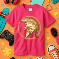 Golden Spartan Gladiator Warrior Helmet Kids T-Shirt