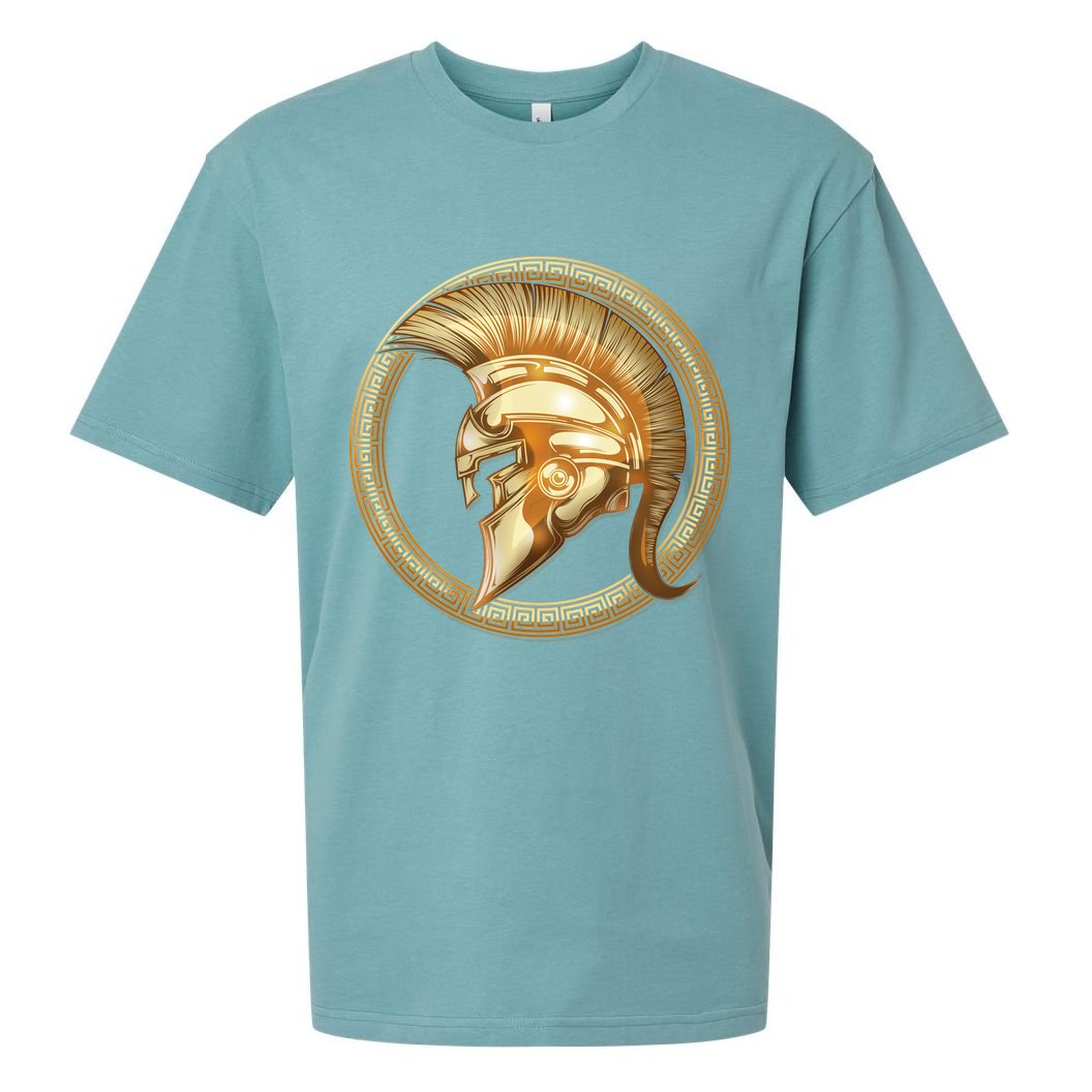 Golden Spartan Gladiator Warrior Helmet Sueded Cloud Jersey T-Shirt