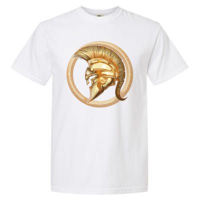 Golden Spartan Gladiator Warrior Helmet Garment-Dyed Heavyweight T-Shirt