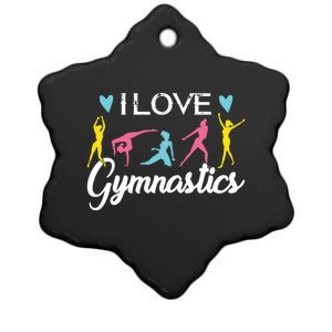 Gymnastics S Gym Sports Dance Gift I Love Gymnastic Gift Ceramic Star Ornament