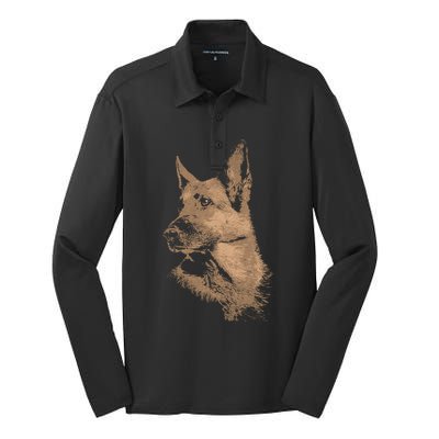 Ger Shepherd Gift Silk Touch Performance Long Sleeve Polo