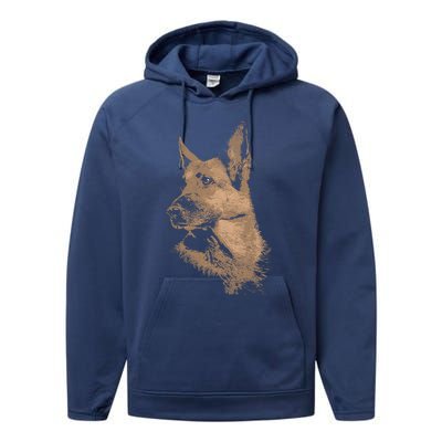 Ger Shepherd Gift Performance Fleece Hoodie