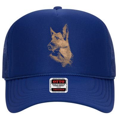 Ger Shepherd Gift High Crown Mesh Back Trucker Hat