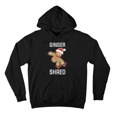 Ginger Shred Gingerbread Man Skateboarding Funny Christmas Hoodie