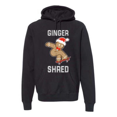 Ginger Shred Gingerbread Man Skateboarding Funny Christmas Premium Hoodie