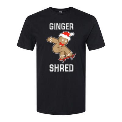 Ginger Shred Gingerbread Man Skateboarding Funny Christmas Softstyle® CVC T-Shirt