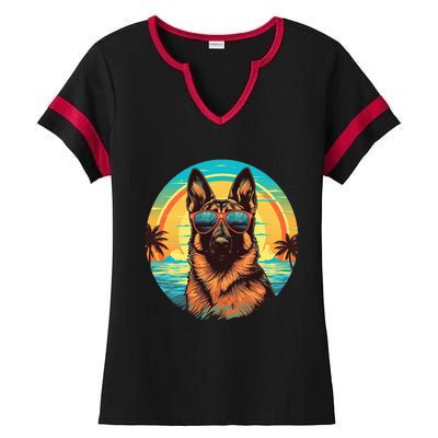 German Shepherd Ladies Halftime Notch Neck Tee