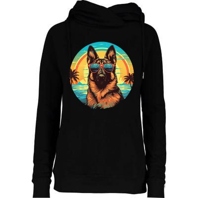 German Shepherd Womens Funnel Neck Pullover Hood