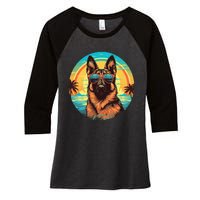 German Shepherd Women's Tri-Blend 3/4-Sleeve Raglan Shirt