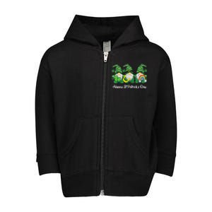 Green Sweater Gnome St. Patrick's Day Irish Gnome Toddler Zip Fleece Hoodie