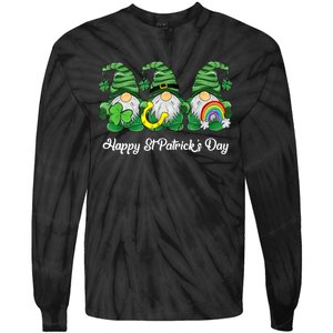 Green Sweater Gnome St. Patrick's Day Irish Gnome Tie-Dye Long Sleeve Shirt