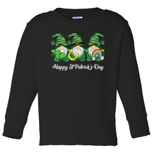 Green Sweater Gnome St. Patrick's Day Irish Gnome Toddler Long Sleeve Shirt