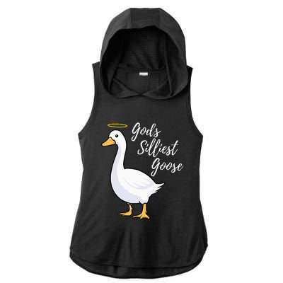 Gods Silliest Goose Ladies PosiCharge Tri-Blend Wicking Draft Hoodie Tank