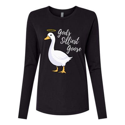 Gods Silliest Goose Womens Cotton Relaxed Long Sleeve T-Shirt