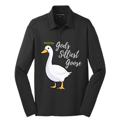 Gods Silliest Goose Silk Touch Performance Long Sleeve Polo