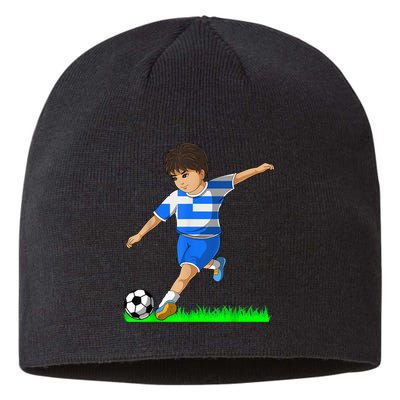 Greek Soccer  Greece Flag Jersey Football Fans Sustainable Beanie