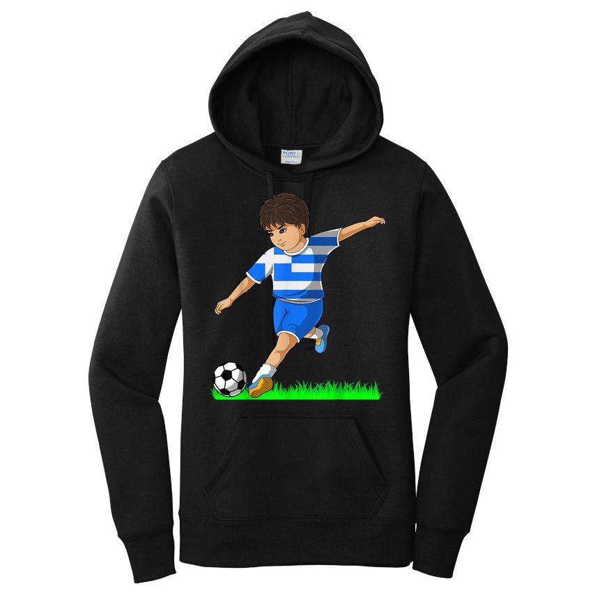 Greek Soccer  Greece Flag Jersey Football Fans Women's Pullover Hoodie