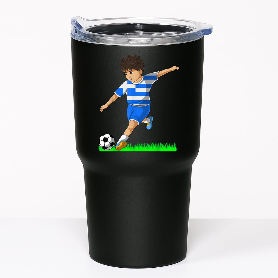 Greek Soccer  Greece Flag Jersey Football Fans Tumbler