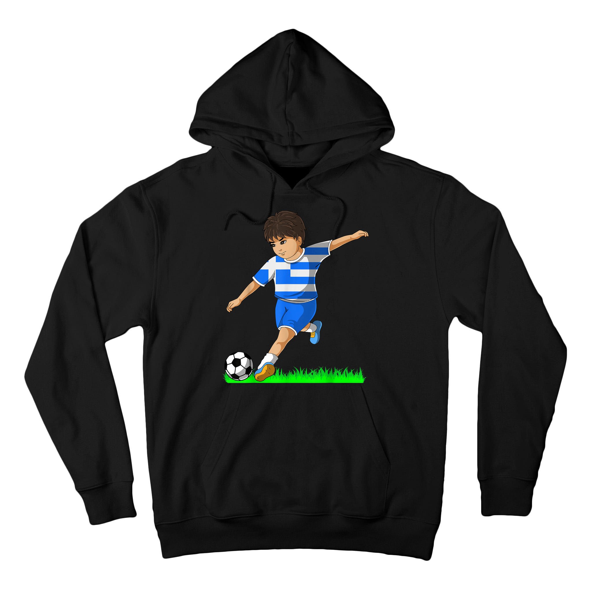 Greek Soccer  Greece Flag Jersey Football Fans Tall Hoodie
