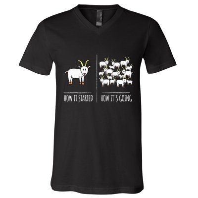 Goat S Goat Lovers Farm Apparel Meme Pun Funny Goat V-Neck T-Shirt