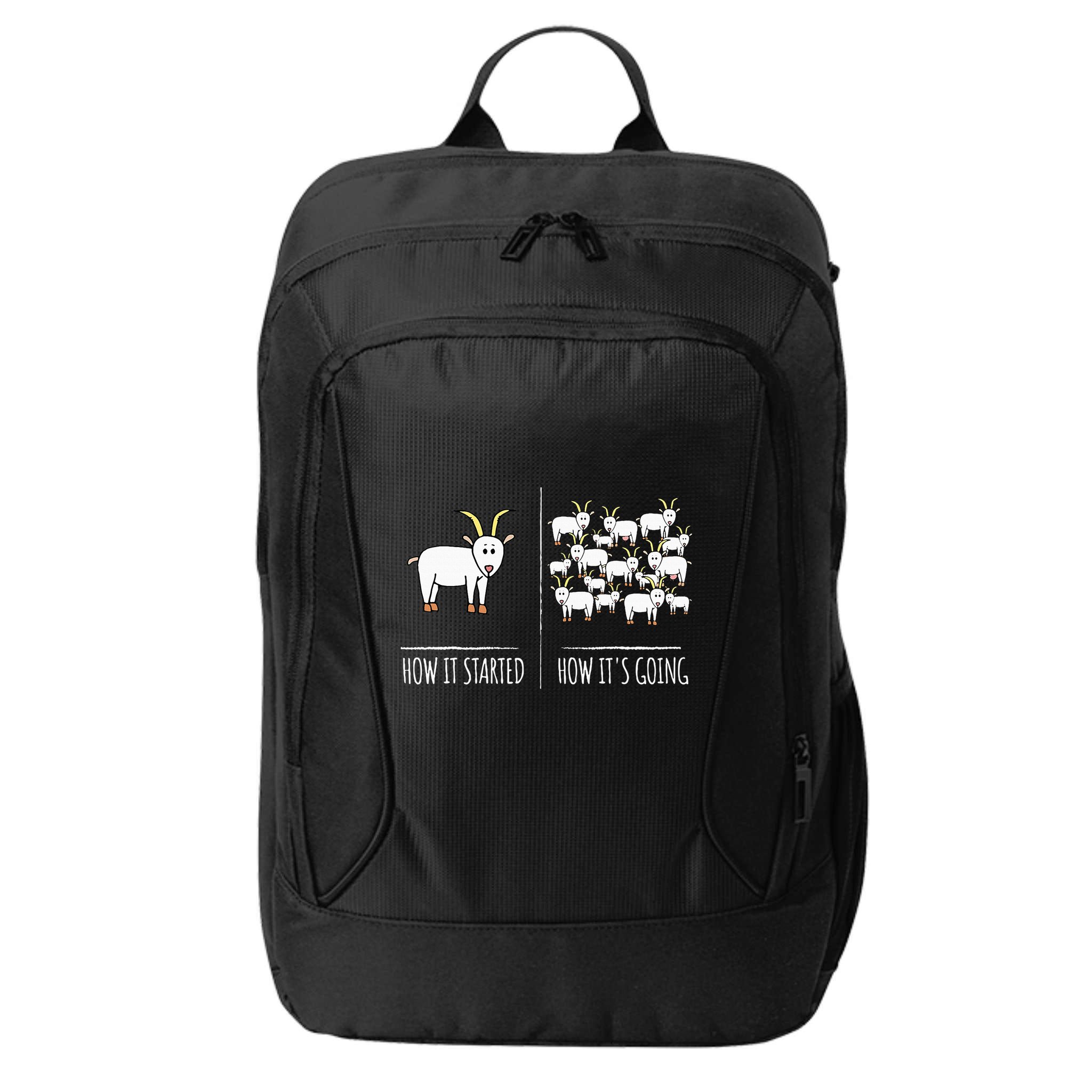 Goat S Goat Lovers Farm Apparel Meme Pun Funny Goat City Backpack