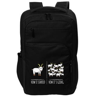 Goat S Goat Lovers Farm Apparel Meme Pun Funny Goat Impact Tech Backpack