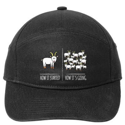 Goat S Goat Lovers Farm Apparel Meme Pun Funny Goat 7-Panel Snapback Hat