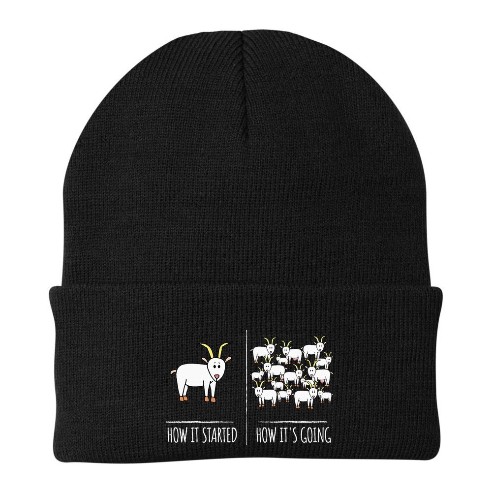 Goat S Goat Lovers Farm Apparel Meme Pun Funny Goat Beanie