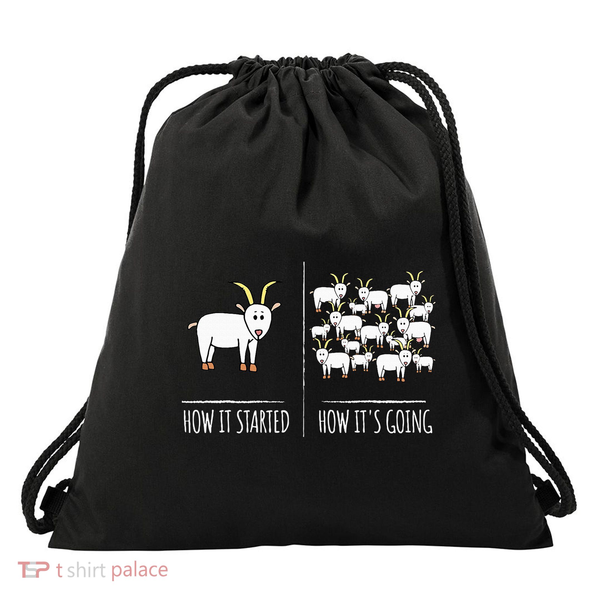 Goat S Goat Lovers Farm Apparel Meme Pun Funny Goat Drawstring Bag